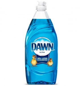 We use dawn dishwashing liquid to clean our windows